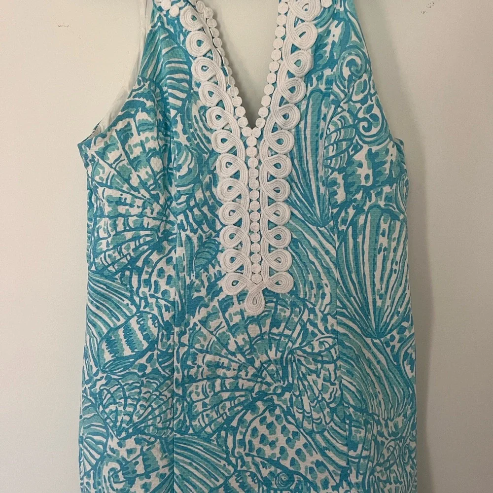 Lily Pulitzer Turquoise and White Patterned Mini Dress - Picture 4 of 10